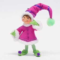 9" Green Winter Whimsy Elf By Annalee