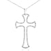 3/8ctw Round Diamond Cross Pendant in 14kt White Gold (GH/I1-I2)