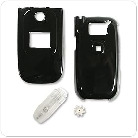 LG CU400 Solid Black Snap-On Crystal Case Cover with Removable Belt Clip