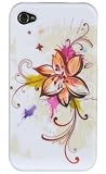 WHITE PAINTBRUSH FLOWER Made of High Quality Durable Plastic Material+ Perfect fit for Apple Iphone 4 / 4S [AT&T, VERIZON, SPRINT]