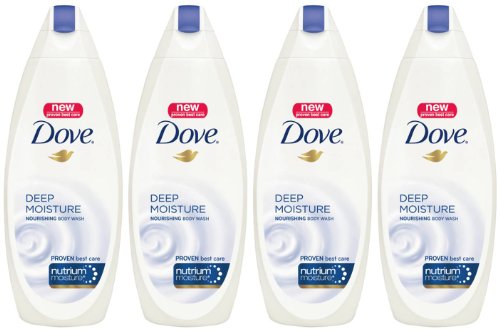 Dove Body Wash with NutriumMoisture, Deep Moisture, 24 Ounce Bottles (Pack of 4)