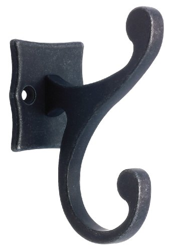 Liberty Hardware 111444 Scroll Coat and Hat Hook, Tumbled Dark Gunmetal