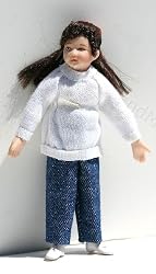 Dollhouse Miniature Porcelain Doll - Fully Poseable