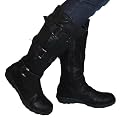 Ladies Adjustable Calf Wide Fit Biker Boots Black