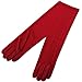 Apparel : RED LONG JERSEY KNIT LADIES BEAD TRIM GLOVES