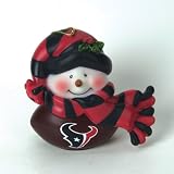 Pack of 2 NFL Houston Texans Musical Light-up Snowman Christmas Ornaments 2.75"
