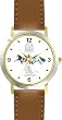 Horse Collage - Paint, Palomino and Appaloosa and Indians - JP - Horse - WATCHBUDDY&reg; DELUXE TWO-TONE THEME WATCH - Arabic Numbers - Brown Leather Strap-Size-Large ( Men's Size or Jumbo Women's Size )