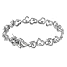 Tressa Sterling Silver Multiple Polished Heart CZ Bracelet with Secure Clasp