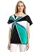 Vince Camuto Women's Engineered Print Geo Blouse, Viridas, Medium