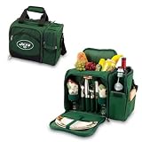 New York Jets NY Picnic Basket Set For 2 Wine Tote