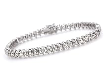 Sterling Silver 1.00 Carat Diamond Tennis Bracelet - 7.2"