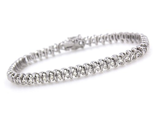 Sterling Silver 1.00 Carat Diamond Tennis Bracelet - 7.2