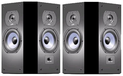 Polk Audio LSiFX Surround Speakers Pair, Black.