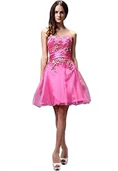 Strapless Lace Applique Silk Cocktail Short Bandage Dress/Evening Dress/Prom Dress/Wedding Party Dress 