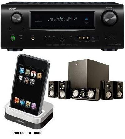 Denon AVR-1910 Receiver, ASD-11RK iPod Dock And Klipsch HDT500 Speakers Bundle