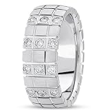 0.18ctw Diamond Platinum Mens Wedding Band (8mm)