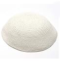 White Knitted Kippa 7.9' Yarmulke Kippah Kippa