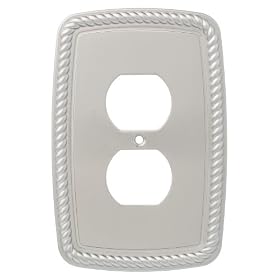 Liberty Hardware 126417 Classic Rope Single Duplex Wall Plate, Satin Nickel