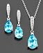 Sterling Silver Blue Topaz (6-3/8 ct. t.w.) & Diamond Accent Pendant & Earrings Set