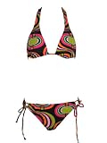 Roxy Brown w/Modern Print Reversible Bikini S