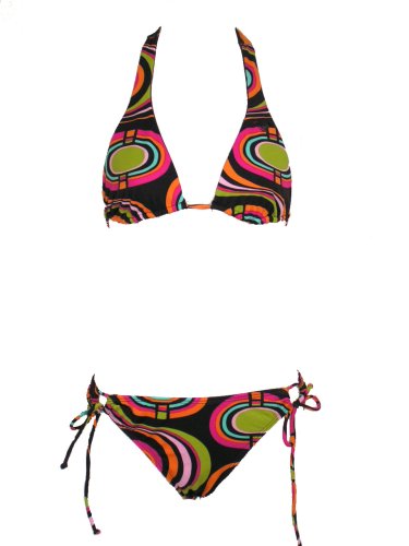 Roxy Brown w/Modern Print Reversible Bikini S