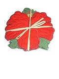 HAWAIIAN QUILT HIBISCUS FLOWER EMBROIDERED COASTERS