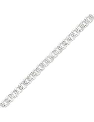 Sterling Silver 7.5mm Pave Curb Chain - 18 Inch