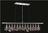 Chorus Line Collection 13-Light 48ö Chrome Linear Crystal Pendant Chandelier 3100D48C