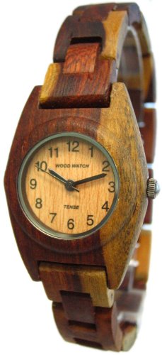 Tense Ladies Inlaid Natural Combination Wood Hypo-Allergenic Watch L8109I