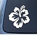 HIBISCUS FLOWER - Hawaiian - Car, Truck, Notebook, Vinyl Decal Sticker #1019 | Vinyl Color: White