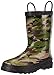 Western Chief Boys Waterproof Printed Rain Boot with Easy Pull on Handles - Camo, 4 M US Big Kid
