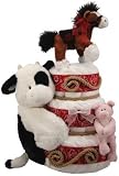 Farmer Baby - Three Tier Baby Diaper Cake Diaper Cake Baby Shower Centerpiece Gift Basket
