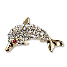 Golden Jumping Dolphin Brooches & Pins