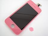 Apple iPhone 4s 4 s GSM AT&T ~ Pink Full LCD Screen Display + Touch Screen Digitizer Front Glass Faceplate Lens Part Panel Assembled Together + Home Button ~ Mobile Phone Repair Parts Replacement