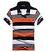 Aoibox Men's Short Sleeve Striped Polo Shirt