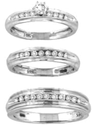 0.50CTW ROUND DIAMOND TRIO SET WITH CENTER ROUND