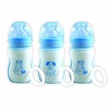 Nurtria BPA Free Anti-Colic Baby Bottles, Blue, 3 Pack