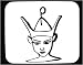 Decorated Mouse Pad with man, black and white, Egypt, boy, bust, crown, relic, hat, artifact
