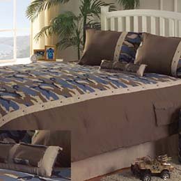 Kathy Ireland Home - Camouflage 2 Piece Twin Comforter Set color: blue