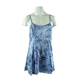 It Figures Slender Thighs Collection Princess Seam Batik Print Swimdress Swimsuit