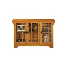 Craftsman 46w Three - door Lowboy With Glass Doors, THREE-DOOR, LIGHT OAK