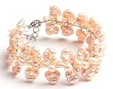 Oi! Ladies B0864  Pink Fresh Water Pearl Bracelet