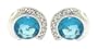 "All-occasion Must-have" Stud Earrings w/Blue Aquamarine & White CZs