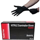 Black Nitrile Powder Free Medical Exam Tattoos Piercing Gloves- Size Small - 100 Gloves per Box