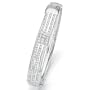Silver Tone DiamonUltra&trade; Cubic Zirconia Triple-Row Bangle Bracelet