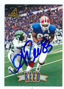 Andre Reed Autographed/Hand Signed football card (Buffalo Bills) 1997 Pinnacle #113