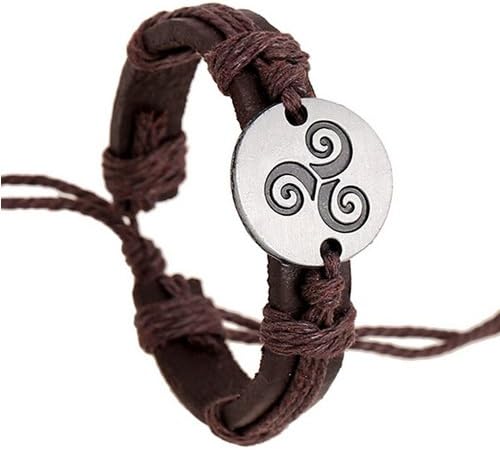 Bracelet Trendy Teen Wolf Triskele Bracelets Hemp Rope Adjustable Genuine Leather Strap Charm Bracelet Women Men Movies Jewelry