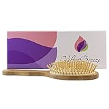 VelvetBreeze - Natural Bamboo Hair Brush with Wooden Bristles Pins - For Women's All Types of Hair - Improve Your Hair Growth and Prevent Hair Loss - Massage Scalp For Strong Hair