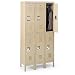Edsal CL5093GY-UN Citadel Steel 3 Wide Traditional Unassembled Double Tier Locker with Steel Recessed Handle, 12" Width x 36" Height x 18" Depth, Gray