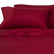 1000-Thread-Count Egyptian Cotton 1000TC Sheet Set, California King, Red Damask Stripe 1000 TC